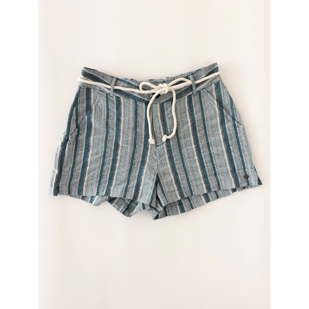 NWT Roxy Sailing Dream Stripe Drawstring Cotton Beach Coastal Shorts Nautical L - Picture 15 of 15